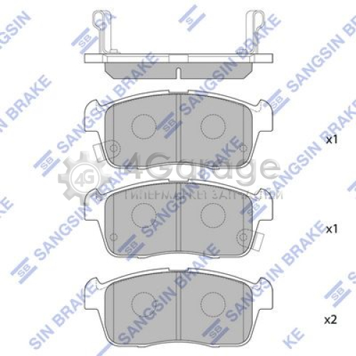 Hi-Q (SANGSIN) SP1549 Комплект тормозных колодок передние
