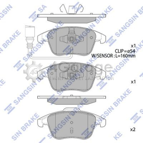 Hi-Q (SANGSIN) SP2264 Комплект тормозных колодок передние