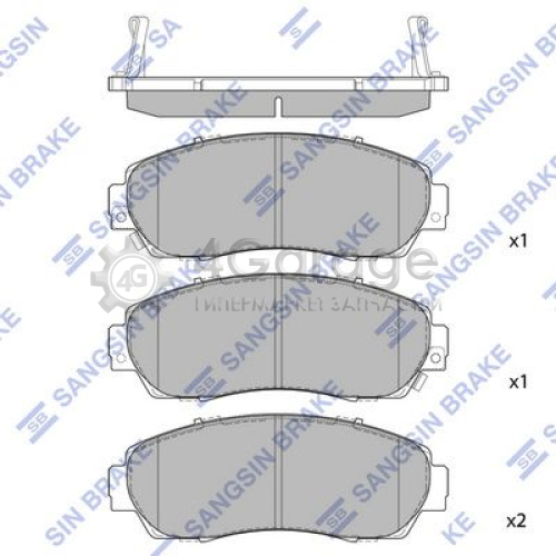 Hi-Q (SANGSIN) SP2115 Комплект тормозных колодокпередние