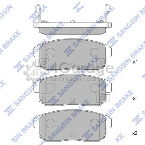 Hi-Q (SANGSIN) SP1163 Комплект тормозных колодок дисковый тормоз