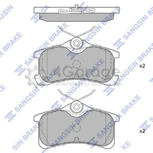 Hi-Q (SANGSIN) SP1575 Комплект тормозных колодок задние