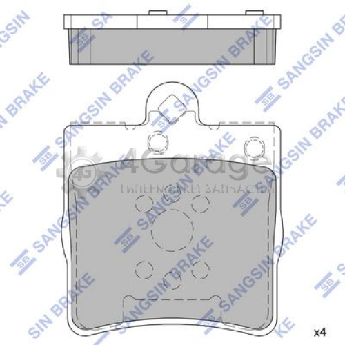 Hi-Q (SANGSIN) SP2208 Комплект тормозных колодок задние