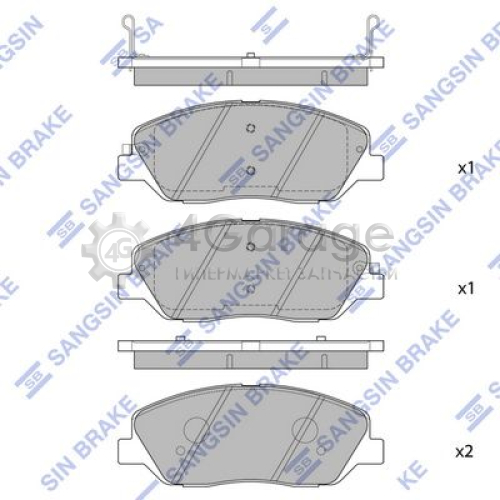 Hi-Q (SANGSIN) SP1194 Комплект тормозных колодок дисковый тормоз