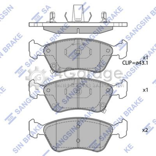 Hi-Q (SANGSIN) SP1597 Комплект тормозных колодок передние