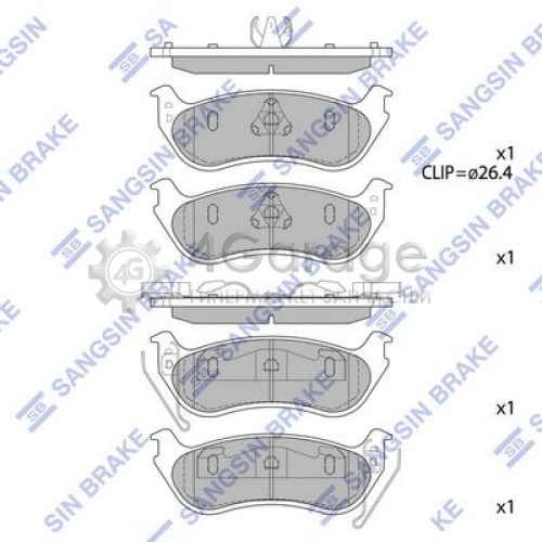 Hi-Q (SANGSIN) SP1511 Комплект тормозных колодок задние