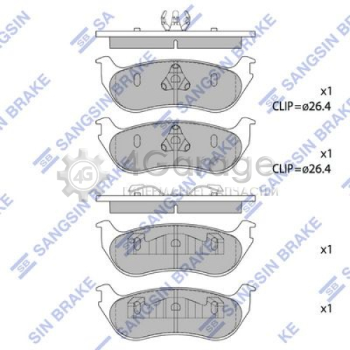 Hi-Q (SANGSIN) SP1445 Комплект тормозных колодок задний