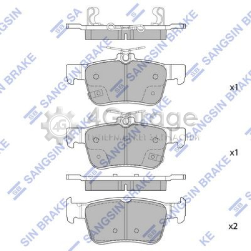 Hi-Q (SANGSIN) SP4127 Комплект тормозных колодок задние