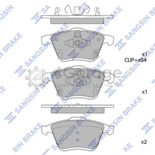Hi-Q (SANGSIN) SP1768 Комплект тормозных колодок передние