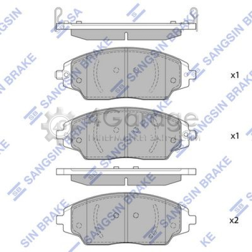 Hi-Q (SANGSIN) SP1481 Комплект тормозных колодок дисковый тормоз