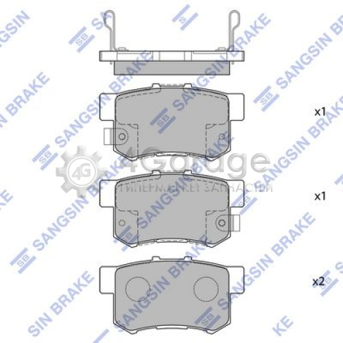 Hi-Q (SANGSIN) SP1076R Комплект тормозных колодок дисковый тормоз