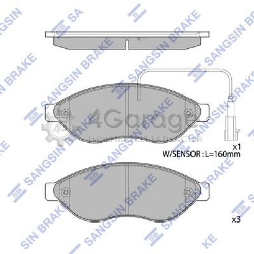 Hi-Q (SANGSIN) SP1904 Комплект тормозных колодок передние