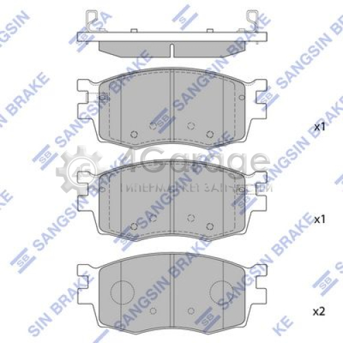 Hi-Q (SANGSIN) SP1186 Комплект тормозных колодок дисковый тормоз