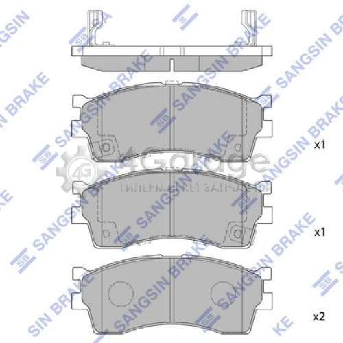 Hi-Q (SANGSIN) SP1113 Комплект тормозных колодок дисковый тормоз