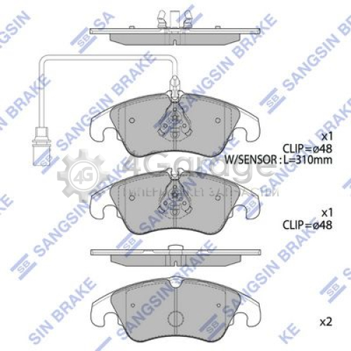 Hi-Q (SANGSIN) SP2145 Комплект тормозных колодок передние