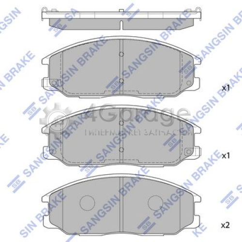 Hi-Q (SANGSIN) SP1171 Комплект тормозных колодок дисковый тормоз