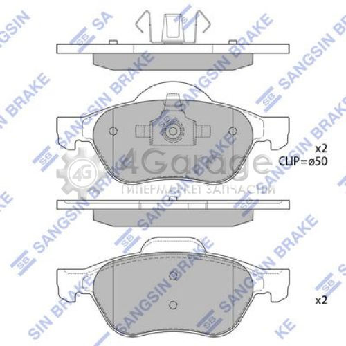 Hi-Q (SANGSIN) SP1840 Комплект тормозных колодок передние