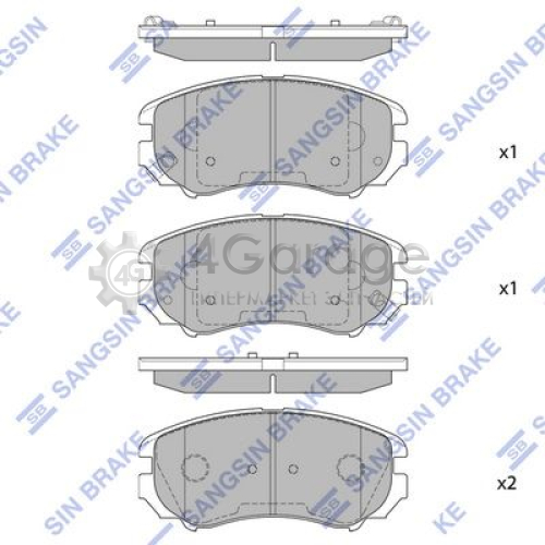 Hi-Q (SANGSIN) SP1155 Комплект тормозных колодок дисковый тормоз