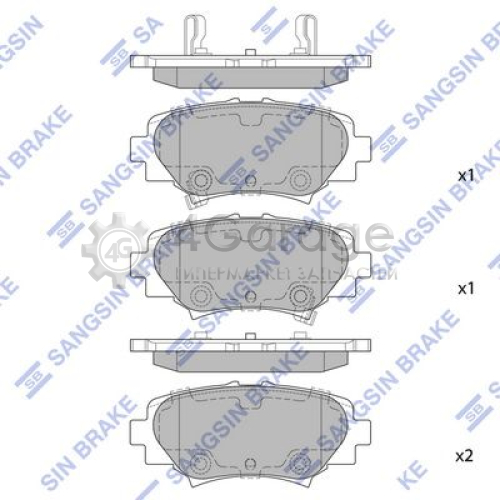 Hi-Q (SANGSIN) SP1730 Комплект тормозных колодок задние