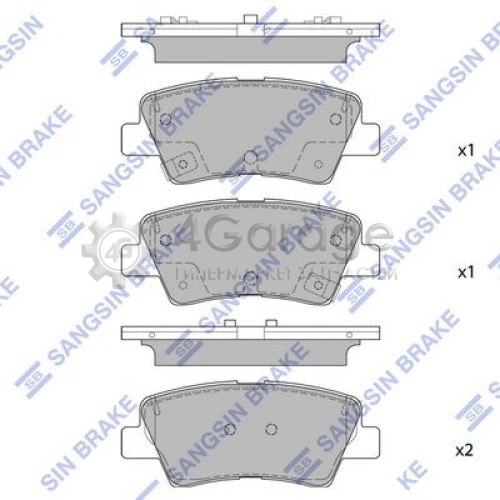 Hi-Q (SANGSIN) SP1851 Комплект тормозных колодок задние