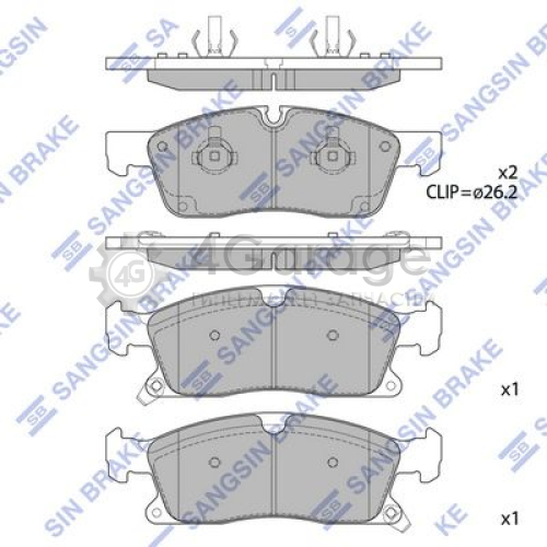 Hi-Q (SANGSIN) SP1945 Комплект тормозных колодок передние