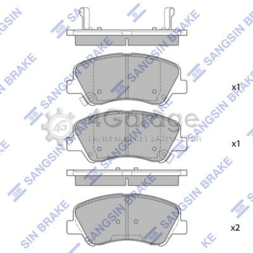 Hi-Q (SANGSIN) SP1399 Комплект тормозных колодок передний