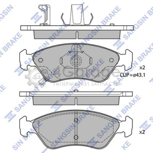 Hi-Q (SANGSIN) SP1079F Комплект тормозных колодок дисковый тормоз