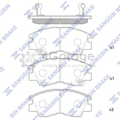 Hi-Q (SANGSIN) SP1135 Комплект тормозных колодок дисковый тормоз