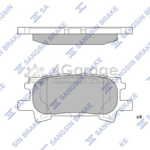 Hi-Q (SANGSIN) SP1385 Комплект тормозных колодок задний