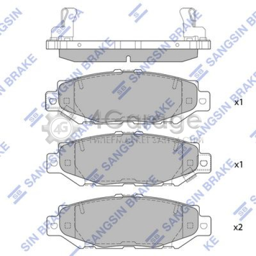 Hi-Q (SANGSIN) SP1432 Комплект тормозных колодок задний