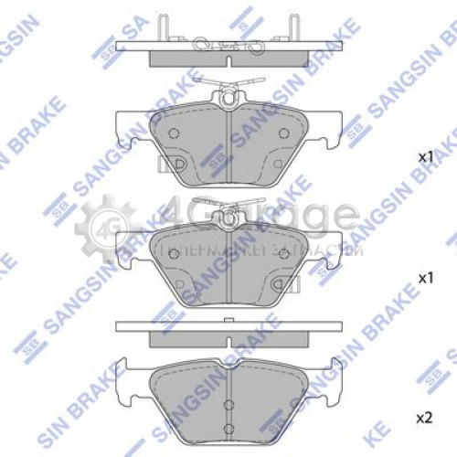 Hi-Q (SANGSIN) SP1879 Комплект тормозных колодок задние
