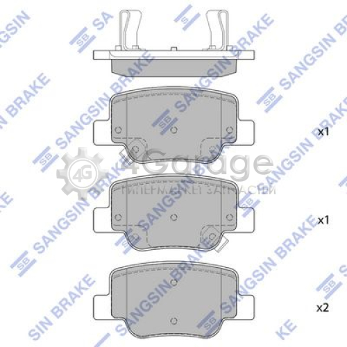 Hi-Q (SANGSIN) SP4142 Комплект тормозных колодок задние