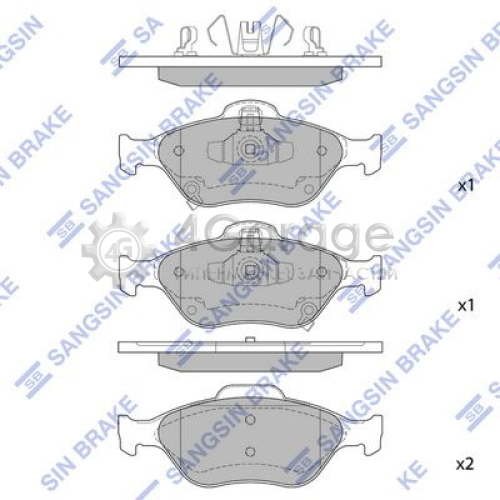 Hi-Q (SANGSIN) SP1632 Комплект тормозных колодок задние
