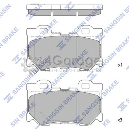 Hi-Q (SANGSIN) SP1472 Комплект тормозных колодок задний