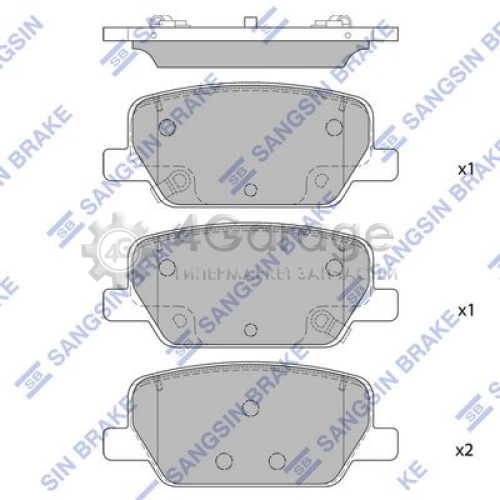 Hi-Q (SANGSIN) SP1915 Комплект тормозных колодок задние