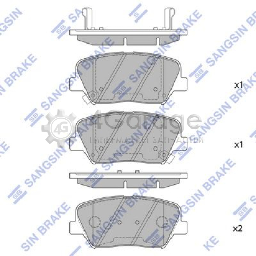 Hi-Q (SANGSIN) SP1424 Комплект тормозных колодок дисковый тормоз