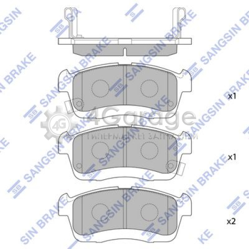Hi-Q (SANGSIN) SP1550 Комплект тормозных колодок передние