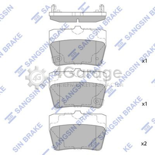 Hi-Q (SANGSIN) SP1457 Комплект тормозных колодок задний