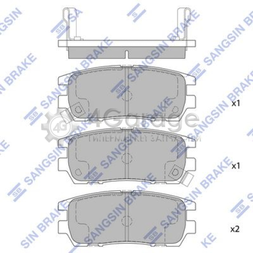 Hi-Q (SANGSIN) SP1538 Комплект тормозных колодок задние