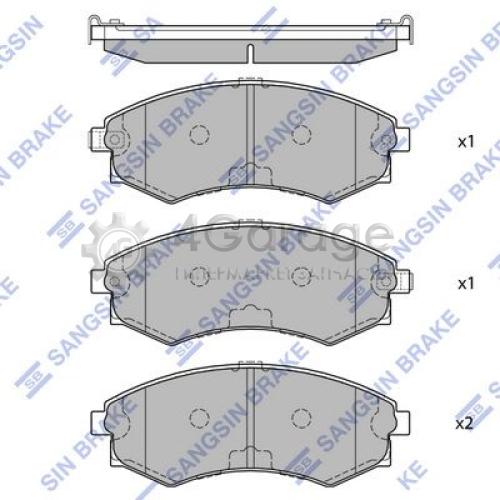 Hi-Q (SANGSIN) SP1054F Комплект тормозных колодок дисковый тормоз