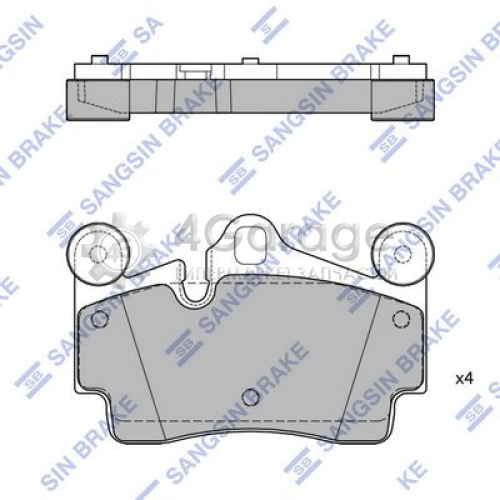 Hi-Q (SANGSIN) SP2198 Комплект тормозных колодок задние