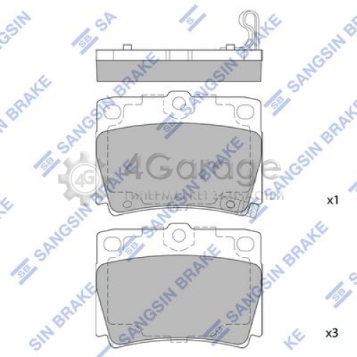 Hi-Q (SANGSIN) SP1522 Комплект тормозных колодок задние