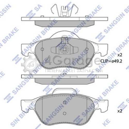 Hi-Q (SANGSIN) SP1414 Комплект тормозных колодок передний