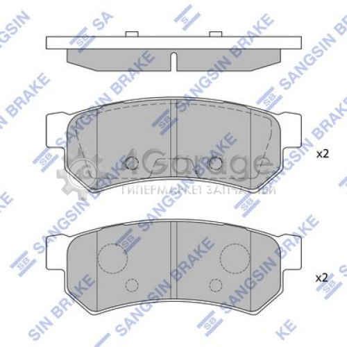 Hi-Q (SANGSIN) SP1257 Комплект тормозных колодок задний