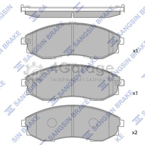 Hi-Q (SANGSIN) SP1083 Комплект тормозных колодок дисковый тормоз