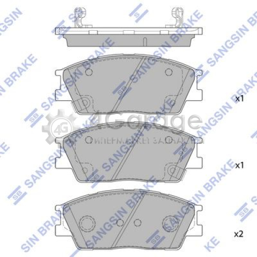 Hi-Q (SANGSIN) SP4372 Комплект тормозных колодок передние