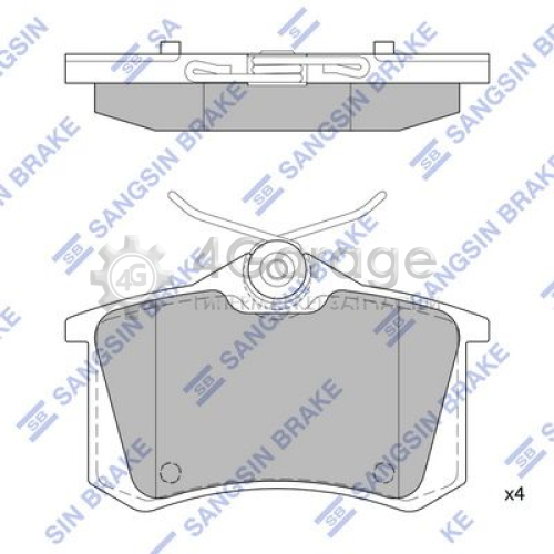 Hi-Q (SANGSIN) SP1391 Комплект тормозных колодок задний