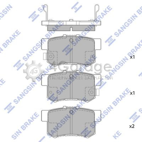 Hi-Q (SANGSIN) SP1368 Комплект тормозных колодок задний