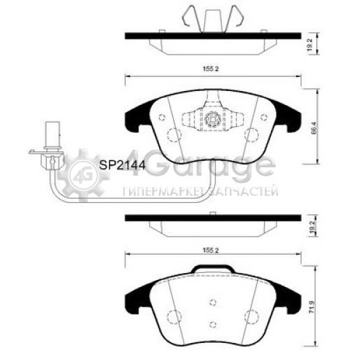 Hi-Q (SANGSIN) SP2144 Комплект тормозных колодок передние