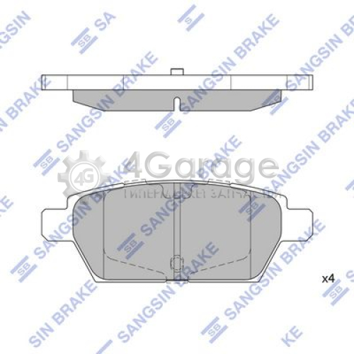 Hi-Q (SANGSIN) SP1476 Комплект тормозных колодок задний