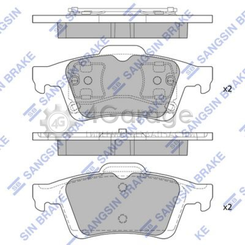 Hi-Q (SANGSIN) SP1834 Комплект тормозных колодок задние